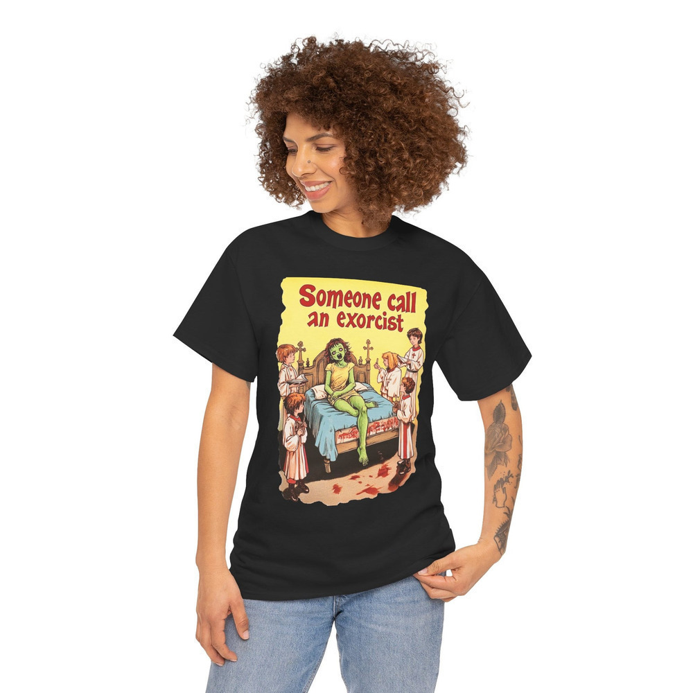 Someone Call Exorcist Funny Horror Meme Graphic Unisex T-Shirt